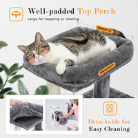 Arbre à Chat Santiago 86 cm | Compact avec Maisonnette et Rampe