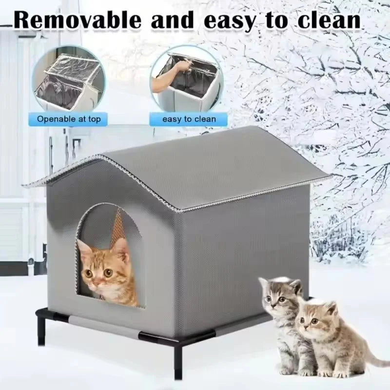 Outdoor pet house, windproof and waterproof, raised base