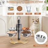 Height-Adjustable Food and Water Bowl Set for Cats