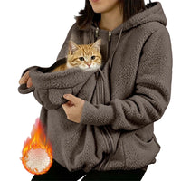Sweat sherpa avec poche pour chat – vue 2