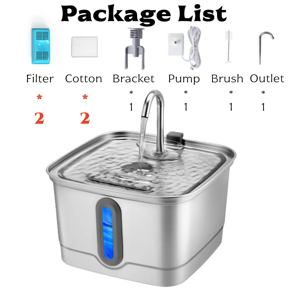 Fontaine d'eau automatique en acier inoxydable pour chat