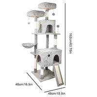 Arbre à Chat Contadora 143 cm | Hamac + 2 Maisonnettes + Rampe