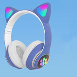 Bluetooth Cat Ear LED Headphones | Hi-Fi Bass Sound