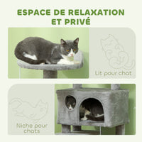 Arbre à Chat Venao 138 cm | 2 Maisonnettes + Rampe Griffoir