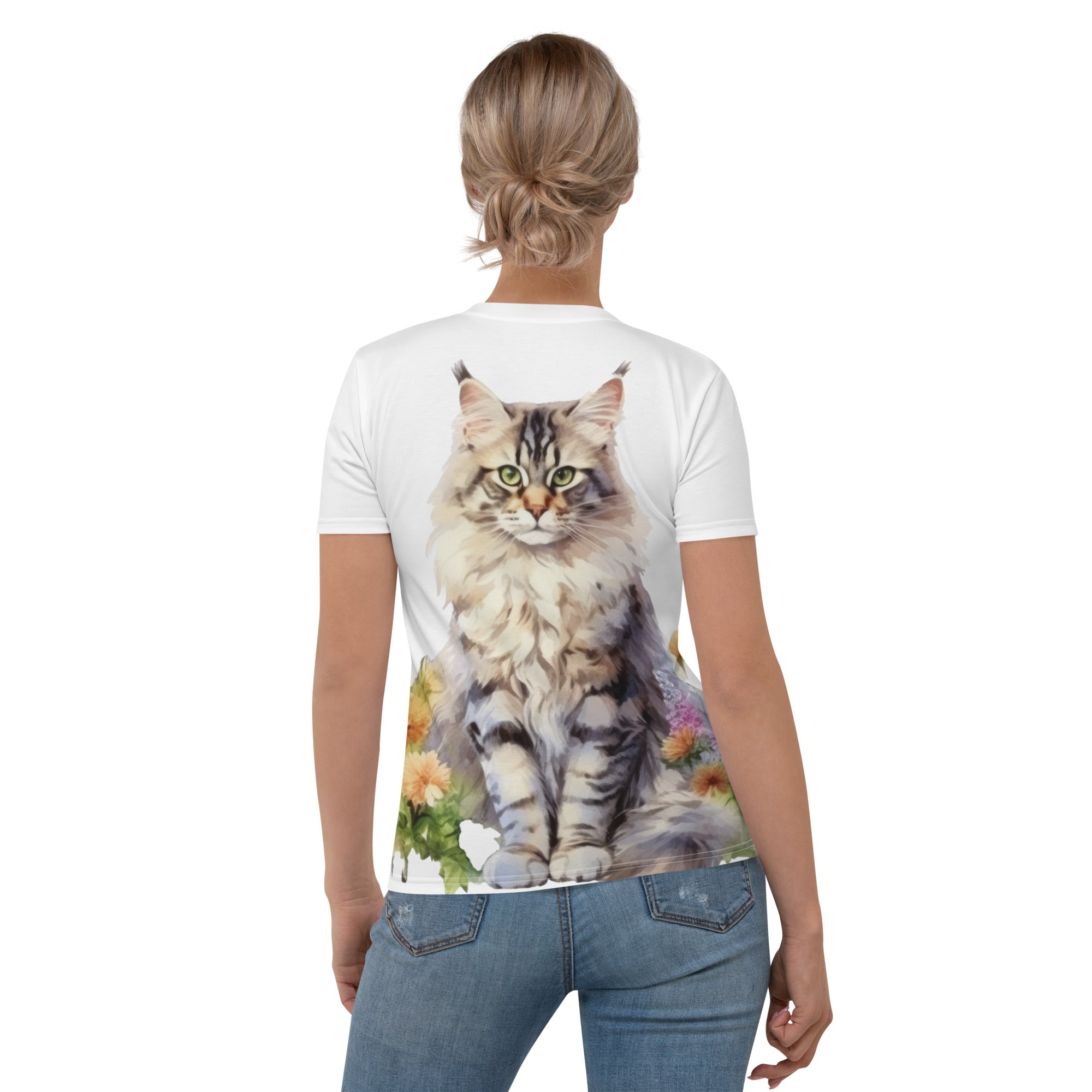 T-shirt aquarelle Maine Coon