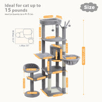 Arbre à chat 150 cm - Modèle : La Yegada - La boutique du Maine Coon