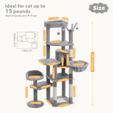 Arbre à chat 150 cm - Modèle : La Yegada - La boutique du Maine Coon