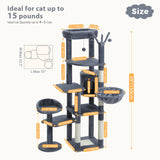 Arbre à chat 150 cm - Modèle : La Yegada - La boutique du Maine Coon