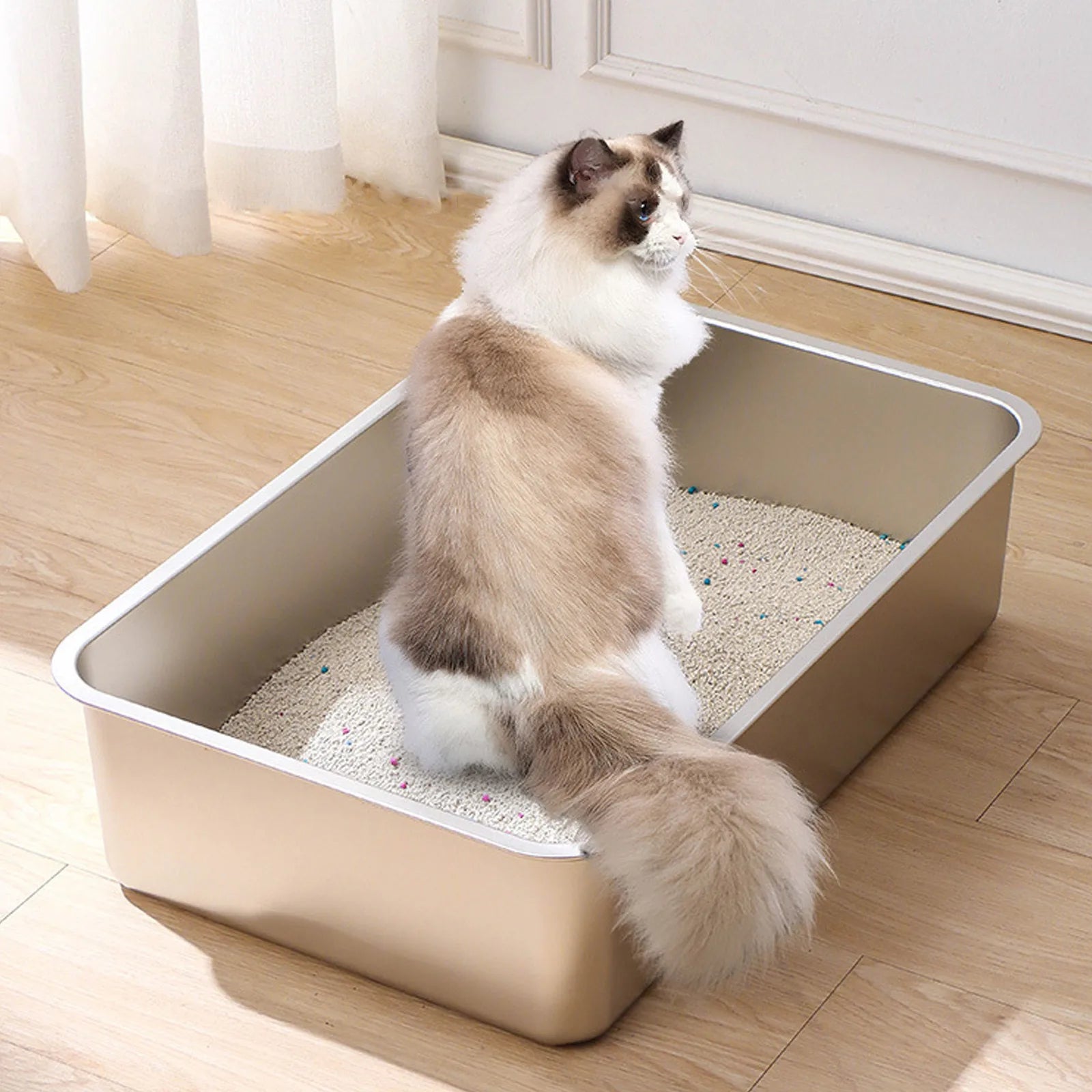 Bac à Litière Acier Inox - La boutique du Maine Coon