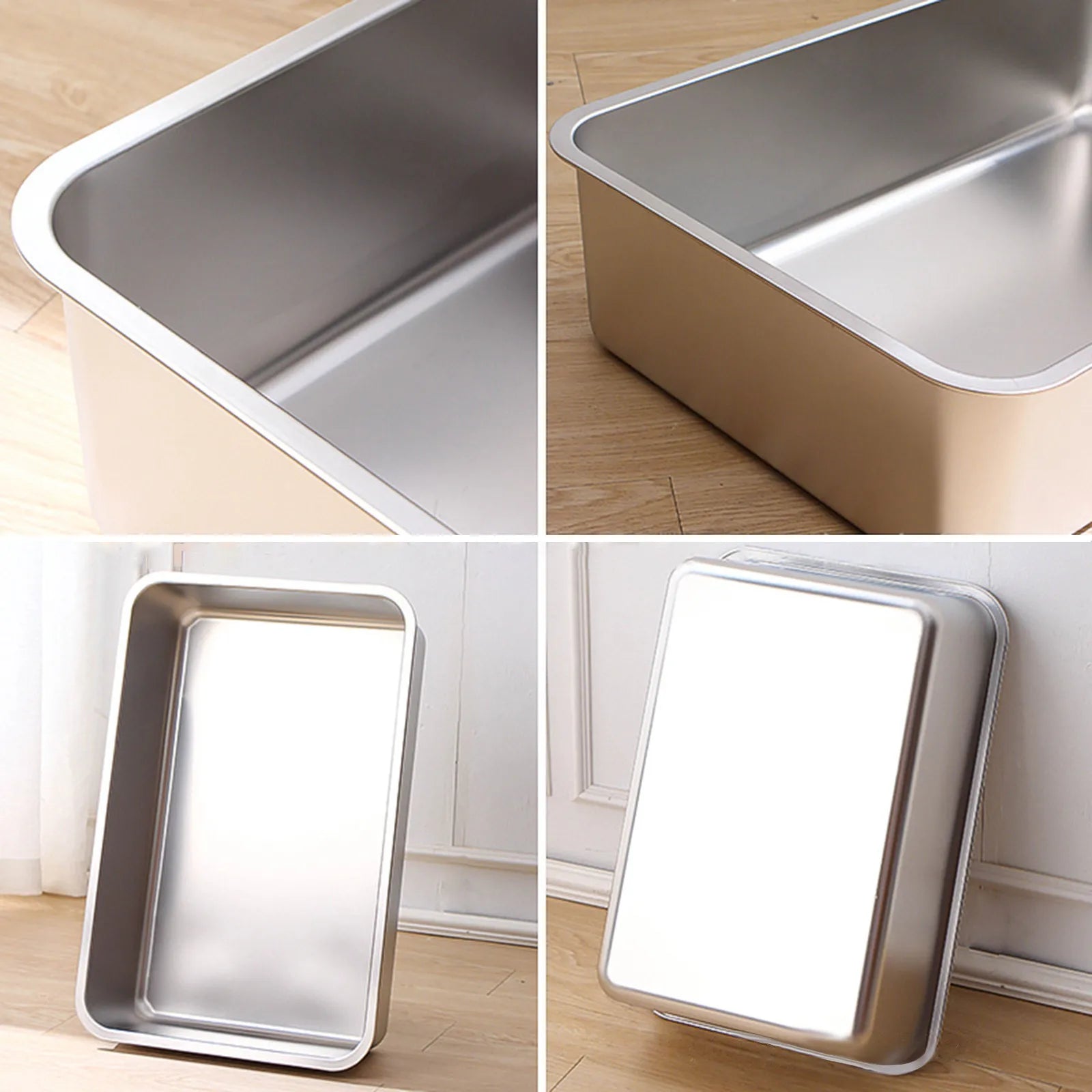 Bac à Litière Acier Inox - La boutique du Maine Coon