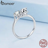Bague Chat Éclatante Argent - La boutique du Maine Coon