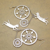 Boucles d'Oreilles Chat Steampunk - La boutique du Maine Coon