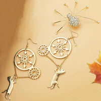 Boucles d'Oreilles Chat Steampunk - La boutique du Maine Coon