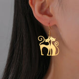 Boucles d'Oreilles Chats Amoureux - La boutique du Maine Coon