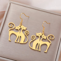 Boucles d'Oreilles Chats Amoureux - La boutique du Maine Coon