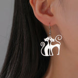 Boucles d'Oreilles Chats Amoureux - La boutique du Maine Coon