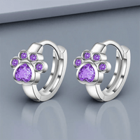 Boucles d'oreilles Coeur Cristal Chat - La boutique du Maine Coon