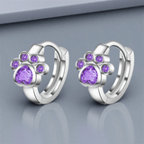 Boucles d'oreilles Coeur Cristal Chat - La boutique du Maine Coon