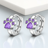 Boucles d'oreilles Coeur Cristal Chat - La boutique du Maine Coon