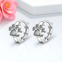 Boucles d'oreilles Coeur Cristal Chat - La boutique du Maine Coon