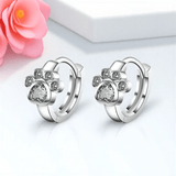 Boucles d'oreilles Coeur Cristal Chat - La boutique du Maine Coon