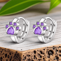 Boucles d'oreilles Coeur Cristal Chat - La boutique du Maine Coon