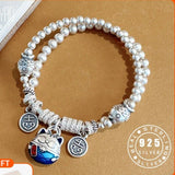 Bracelet Charme Chat Argent - La boutique du Maine Coon