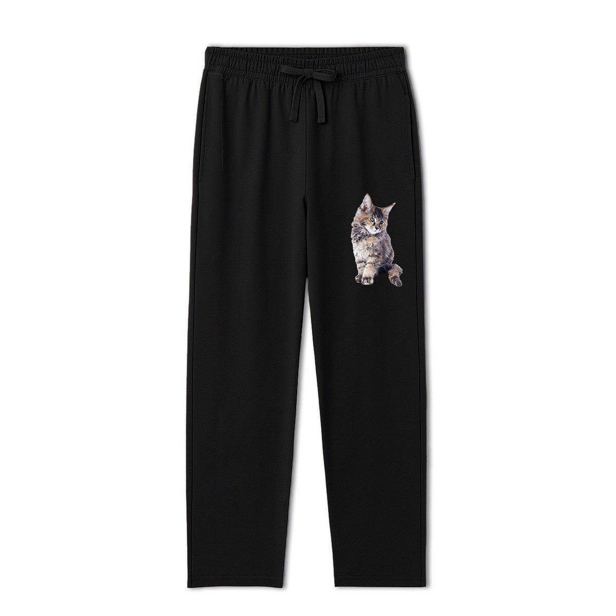 Pantalon de jogging unisexe ample avec chaton Maine Coon - face_0