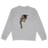 Sweatshirt chaton qui sort sa patte effet 3D - face_2