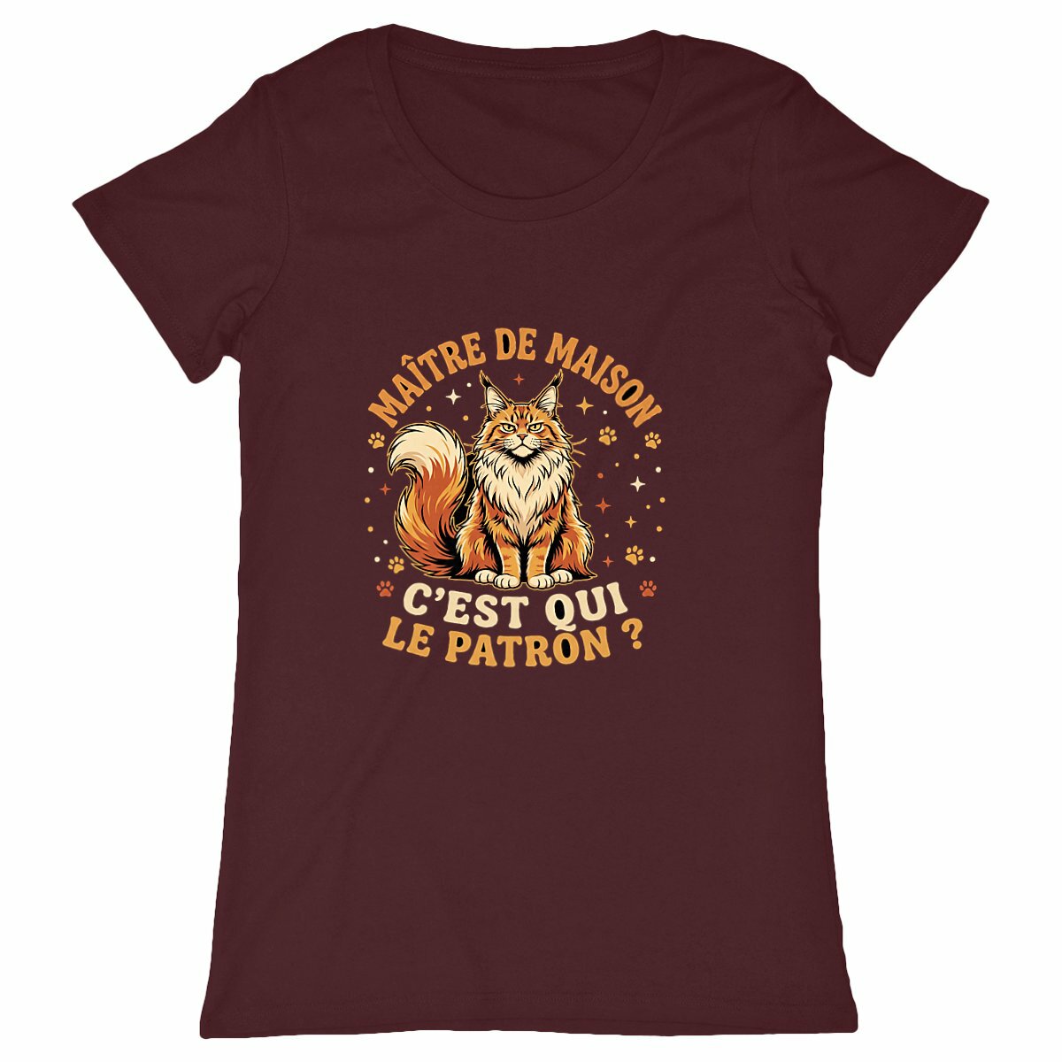 T-shirt C'est qui le patron - face_bordeaux