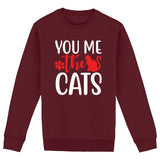 Sweat sans capuche You me the cat - face_bordeaux