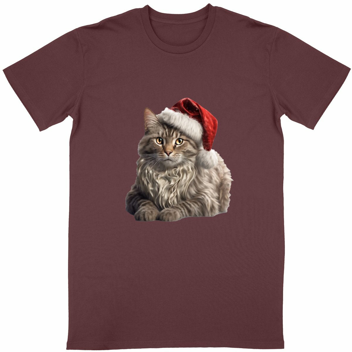 T-shirt de Noel Maine Coon - face_bordeaux