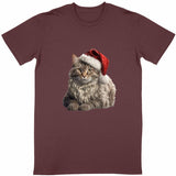 T-shirt de Noel Maine Coon - face_bordeaux