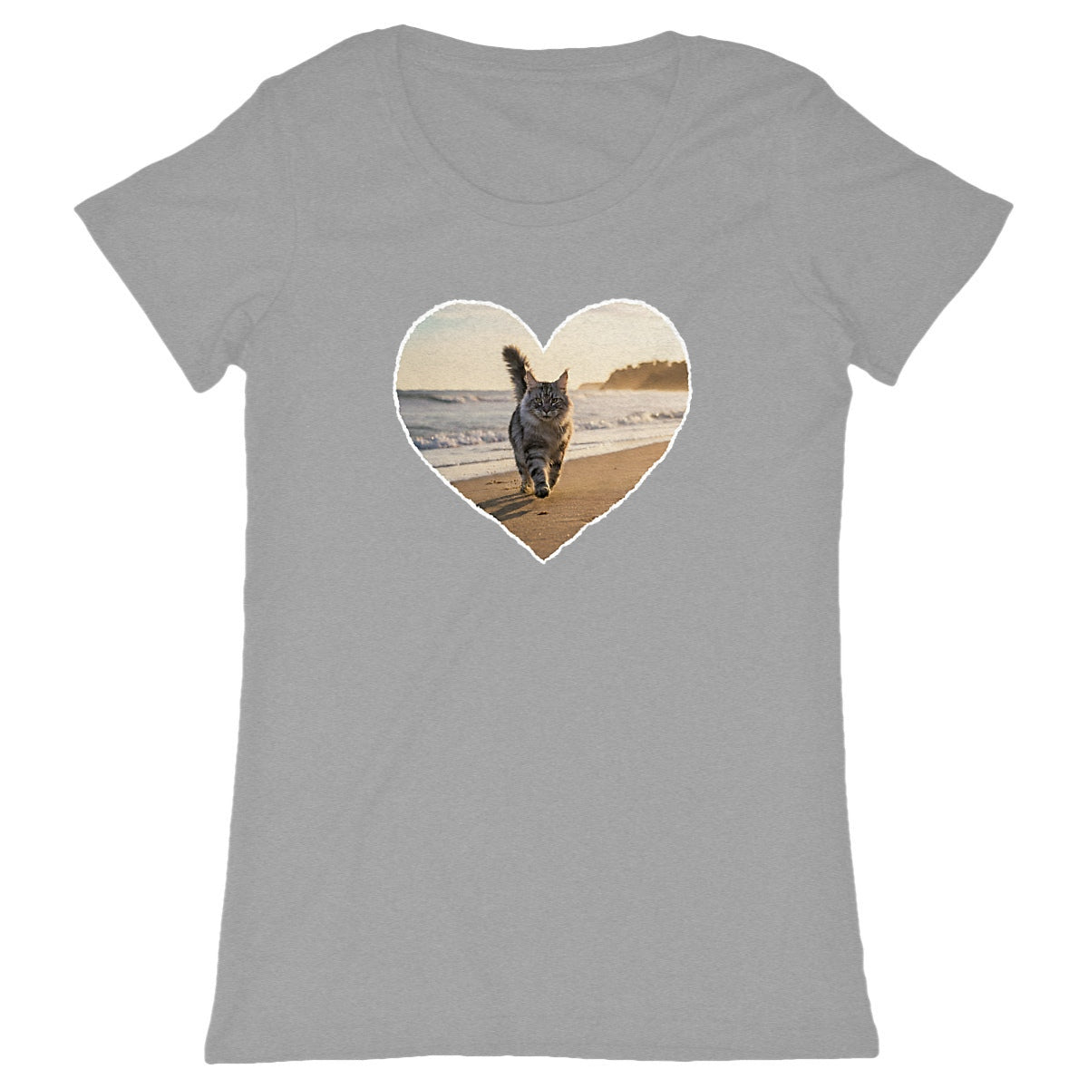T-shirt amoureuse du Maine Coon - face_gris