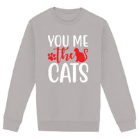 Sweat sans capuche You me the cat - face_gris