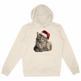 Sweat à capuche Epais Unisexe - Noël avec un Maine Coon - face_ivoire