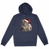 Sweat à capuche Epais Unisexe - Noël avec un Maine Coon - face_marine