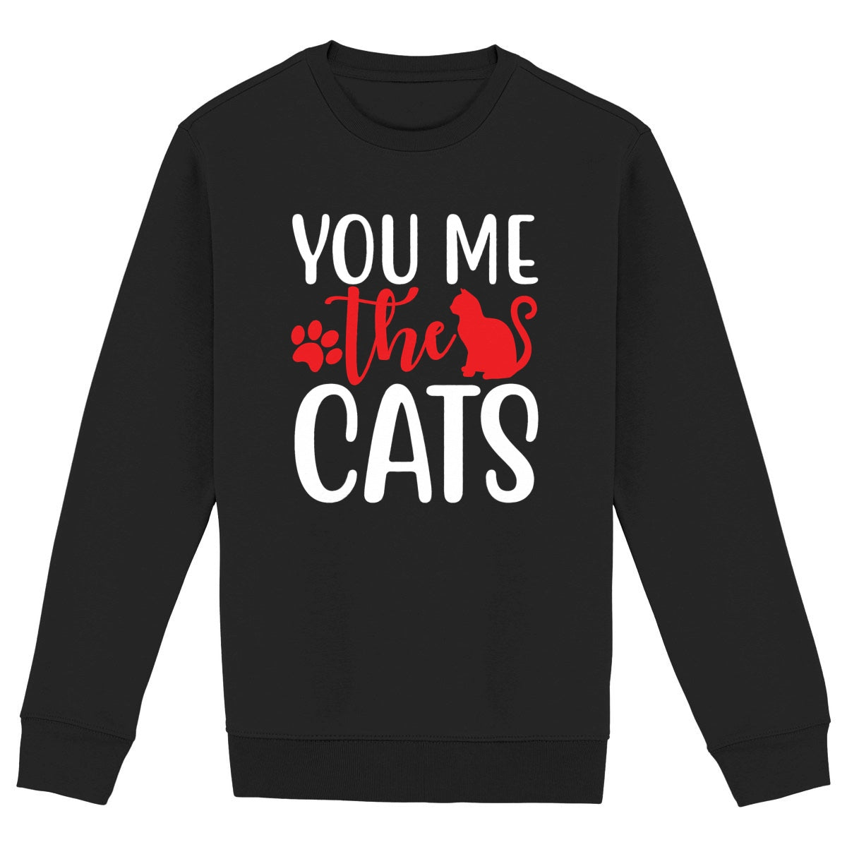 Sweat sans capuche You me the cat - face_noir