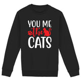 Sweat sans capuche You me the cat - face_noir