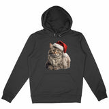 Sweat à capuche Epais Unisexe - Noël avec un Maine Coon - face_noir