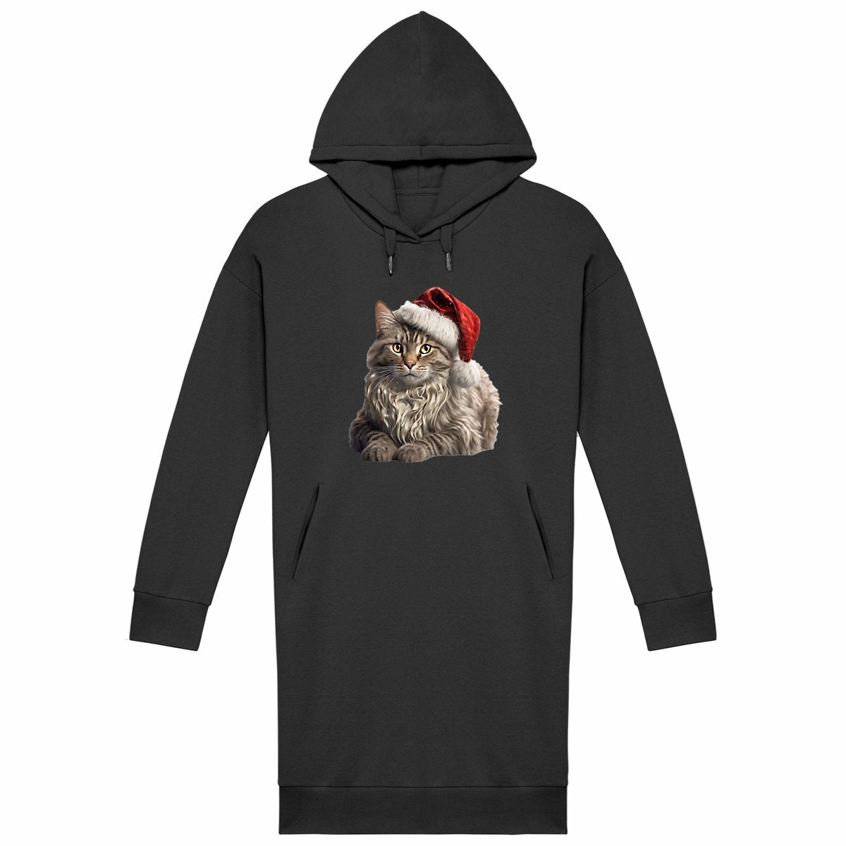 Robe Sweat Maine Coon Noel - face_noir