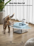 Fontaine à eau automatique pour chat 2.5L – Acier inoxydable & batterie longue durée - La boutique du Maine Coon