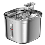 Fontaine pour chat en acier inoxydable avec indicateur de niveau d'eau - La boutique du Maine Coon