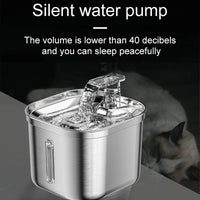 Fontaine pour chat en acier inoxydable avec indicateur de niveau d'eau - La boutique du Maine Coon