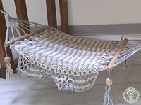 Hamac pour chat écru/gris perlé - Origine Nicaragua - La boutique du Maine Coon