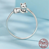 Bague Chat calin Argent Ajustable