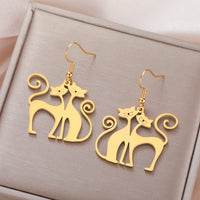 Boucles d'Oreilles Chats Amoureux