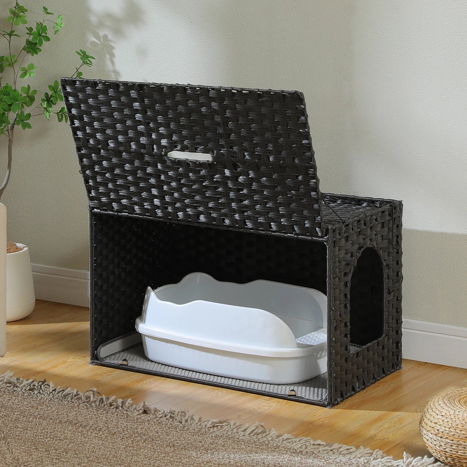 Meuble pour caisse discret pour Chats