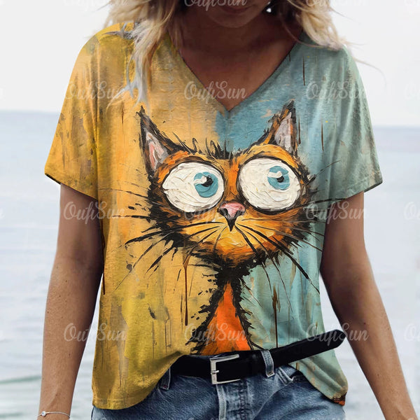 T-Shirt Chat Été Oversize