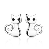 Boucles Chat Argent Étincelantes
